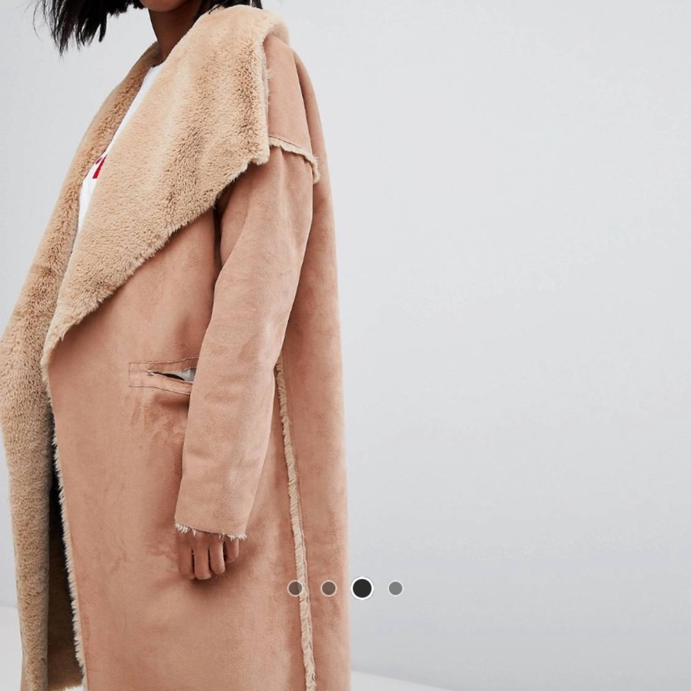 ASOS brand Boohoo reversible waterfall coat